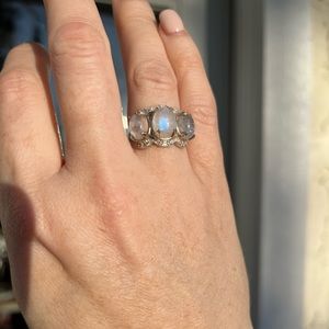 3 Stone Moonstone Ring